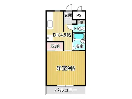 テック2(1DK/2階)の間取り写真