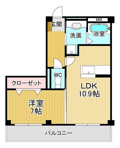 モンプリミエルラシオンⅠ(1LDK/3階)の間取り写真