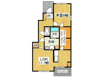 ウィルレジデンスⅧ(1LDK/1階)の間取り写真