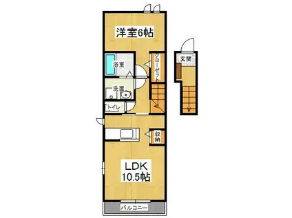 AKARI(1LDK/2階)の間取り写真