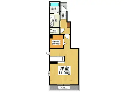 カーサ・ドマーニⅡ(ワンルーム/1階)の間取り写真