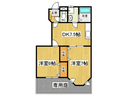 モン・ルポ A(2DK/1階)の間取り写真