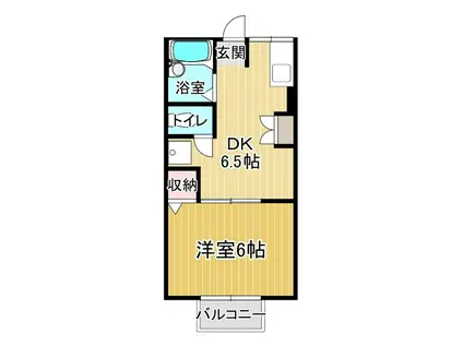 スリストンハイツ(1DK/1階)の間取り写真