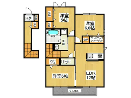 モンプリミエルラシオンⅡ(3LDK/2階)の間取り写真