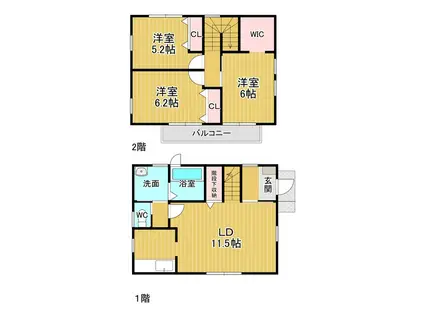 鳴門線 金比羅前駅 徒歩12分 2階建 築10年(3LDK)の間取り写真