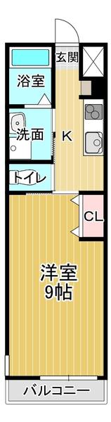 アルフォン(1K/2階)の間取り写真