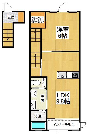 レジディアⅡ(1LDK/2階)の間取り写真