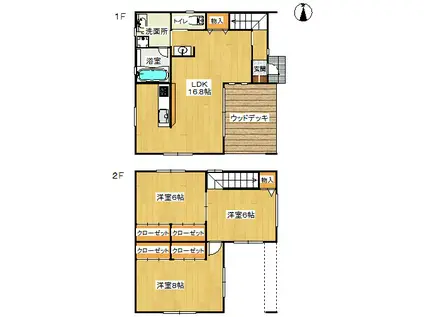 鳴門線 鳴門駅 徒歩18分 2階建 築8年(3LDK)の間取り写真