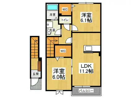レイナ1(2LDK/2階)の間取り写真