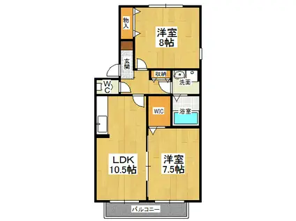 メゾンリヴェールC(2LDK/2階)の間取り写真