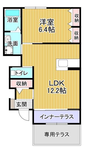 サン・フローラ(1LDK/1階)の間取り写真