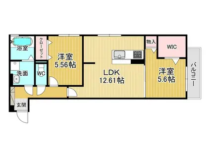 アムール21 G(2LDK/1階)の間取り写真