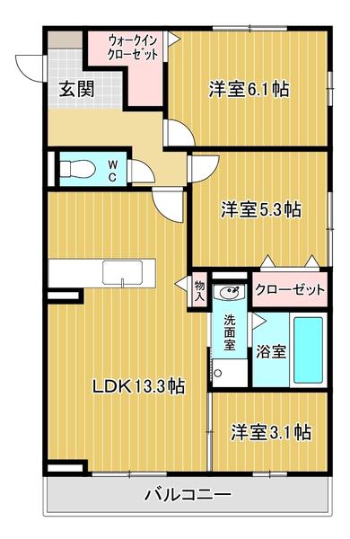 ベル グランデ(3LDK/1階)の間取り写真