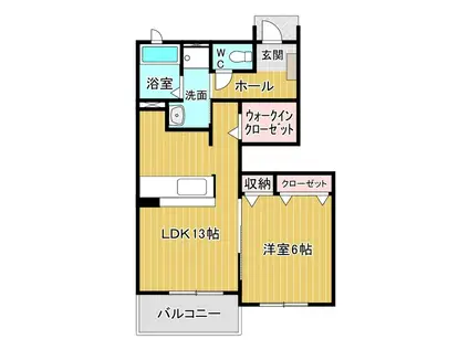 エピーメロンB(1LDK/1階)の間取り写真