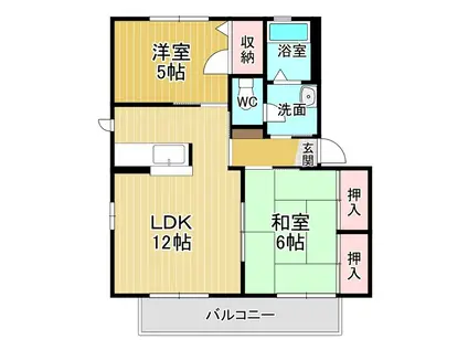 バリュージュ1(2LDK/2階)の間取り写真