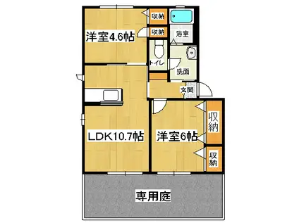 メゾン竹島1(2LDK/1階)の間取り写真