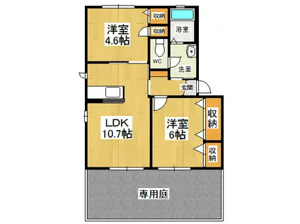 メゾン竹島2(2LDK/1階)の間取り写真