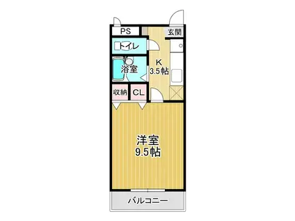 コーポ二番館(1K/2階)の間取り写真