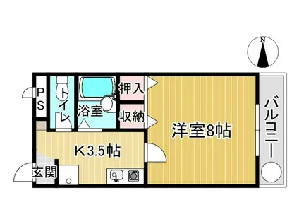 鳴門線 鳴門駅 バス乗車時間：10分 鳴門教育大学前バス停で下車 徒歩3分 3階建 築29年(1K/2階)の間取り写真
