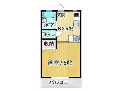 コーポローレル(1K/2階)の間取り写真