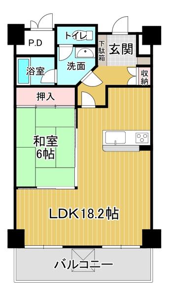 ふるさと君内ノ海編(1LDK/11階)の間取り写真