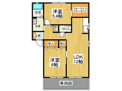 K-HAUS1(2LDK/1階)の間取り写真