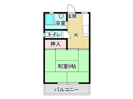 村上ハウス(1K/2階)の間取り写真