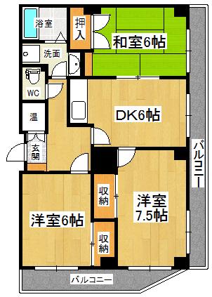 エグゼ古川(3DK/3階)の間取り写真