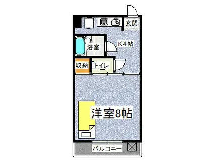 みずほ寮(1K/3階)の間取り写真