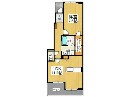 カーサ・ボヌール(1LDK/1階)の間取り写真