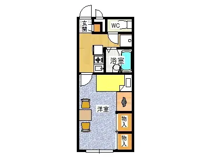 レオパレスモレミ(1K/2階)の間取り写真