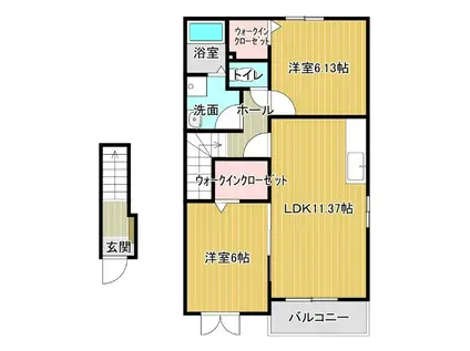 アルフォート藍住(2LDK/2階)の間取り写真