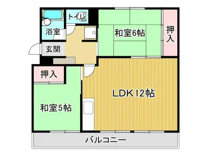 キャメルハイツ(2LDK/4階)の間取り写真