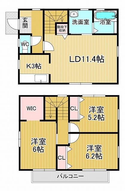 鳴門線 金比羅前駅 徒歩11分 2階建 築13年(3LDK)の間取り写真