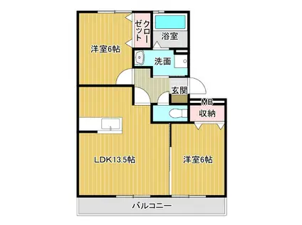 グランパルク(2LDK/1階)の間取り写真