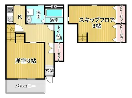 ココカラハウス川内(1SK/1階)の間取り写真