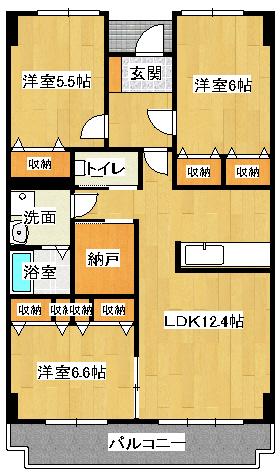 グランヴィア・タニヤ(3LDK/9階)の間取り写真
