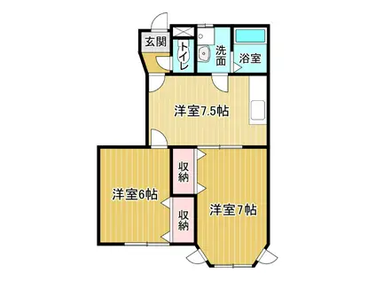 モン・ルポ A(2DK/1階)の間取り写真