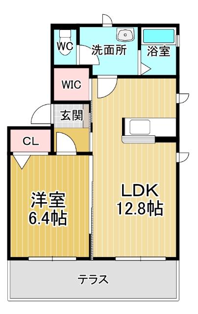 メゾンリヴェール A棟(1LDK/1階)の間取り写真