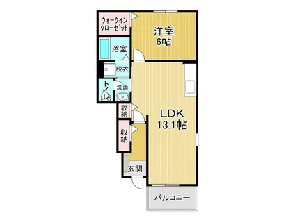 アンジュ ボヌール(1LDK/1階)の間取り写真