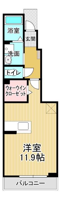 ヴァン・ヴェール Ⅰ(ワンルーム/1階)の間取り写真