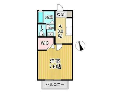 シャーメゾンWITH-K(1K/2階)の間取り写真