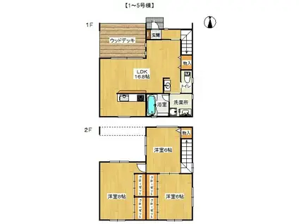 鳴門線 鳴門駅 徒歩17分 2階建 築8年(3LDK)の間取り写真