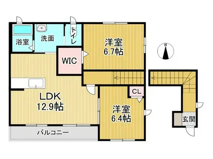 シャーメゾンジェルメA(2LDK/2階)の間取り写真