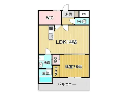 ココ・クリスタル松茂(1SLDK/2階)の間取り写真