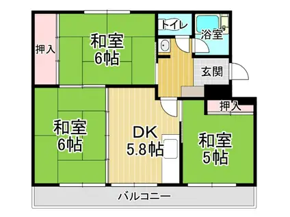 キャメルハイツ(3DK/3階)の間取り写真
