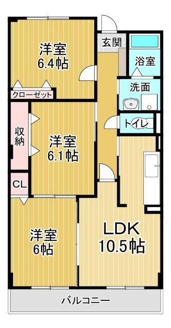 グランポ-ト(3LDK/2階)の間取り写真