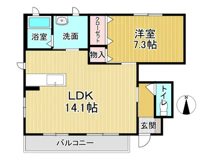 シャーメゾンジェルメA(1LDK/1階)の間取り写真