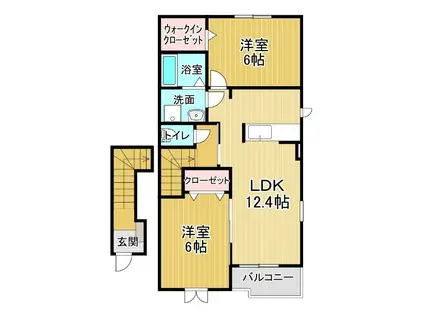 ルチェルナⅡ(2LDK/2階)の間取り写真