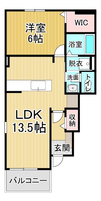 アヴォンリー Ⅱ(1LDK/1階)の間取り写真